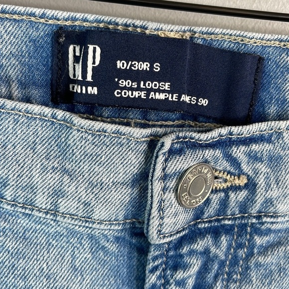 GAP 90s Loose Fit High Rise Jeans Light Blue Keywest Wash Straight Leg Size 10 - Picture 7 of 10